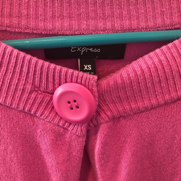 Express Pink Cropped Sweater Cardigan Sz XS - Picture 2 of 5